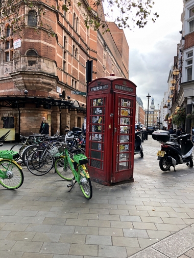 Study Abroad London - Soho Street with red iconic phonebooth