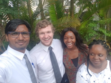 UA Student Joseph with friends, study abroad in Mauritius
