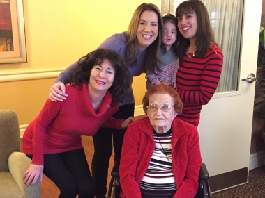 4 generations: Allison pictured with her mother Elayne, grandmother Esther Shafner, and niece Alyssa