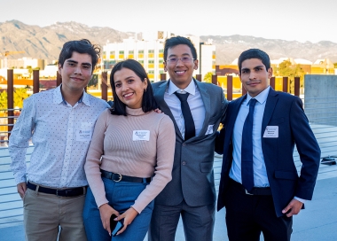 Four Study Arizona students from UPC at the Fall 2021 UPC + UArizona global education graduation party