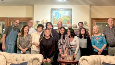 Ananya - front row, fourth from right, with a groups of students and International Friends Tucson host families.